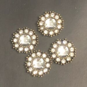 round rhinestone bracelet beads set of 4 jewelry making crafts crafting 1 inch